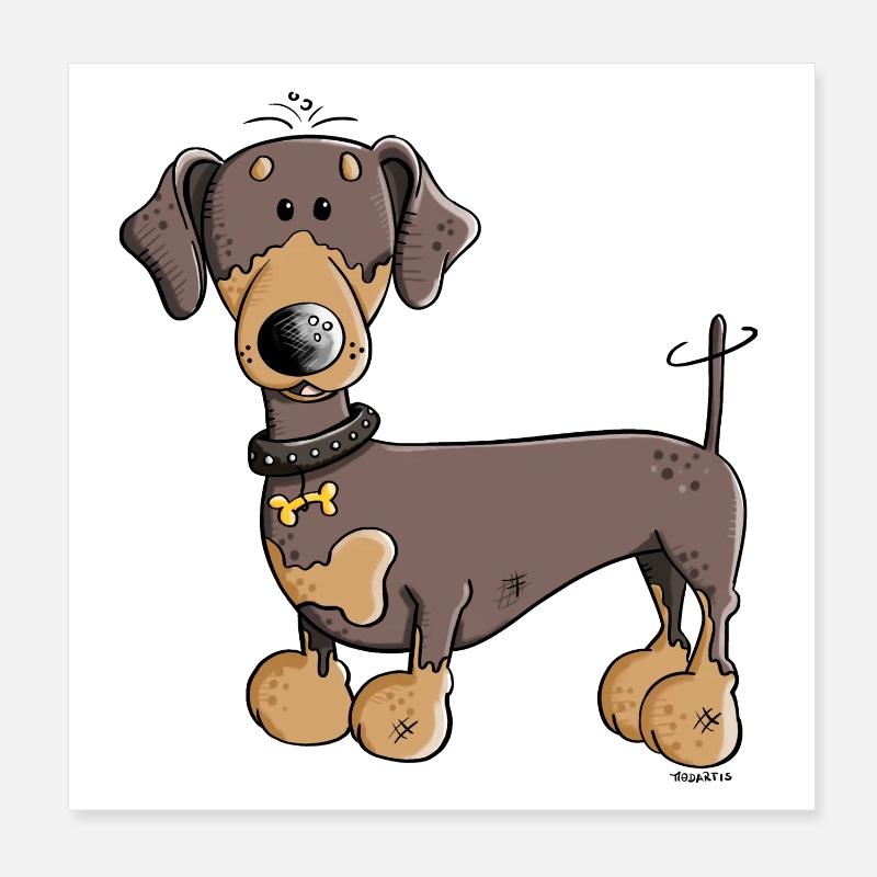Drôle Teckel Poster 20 x 20 cm