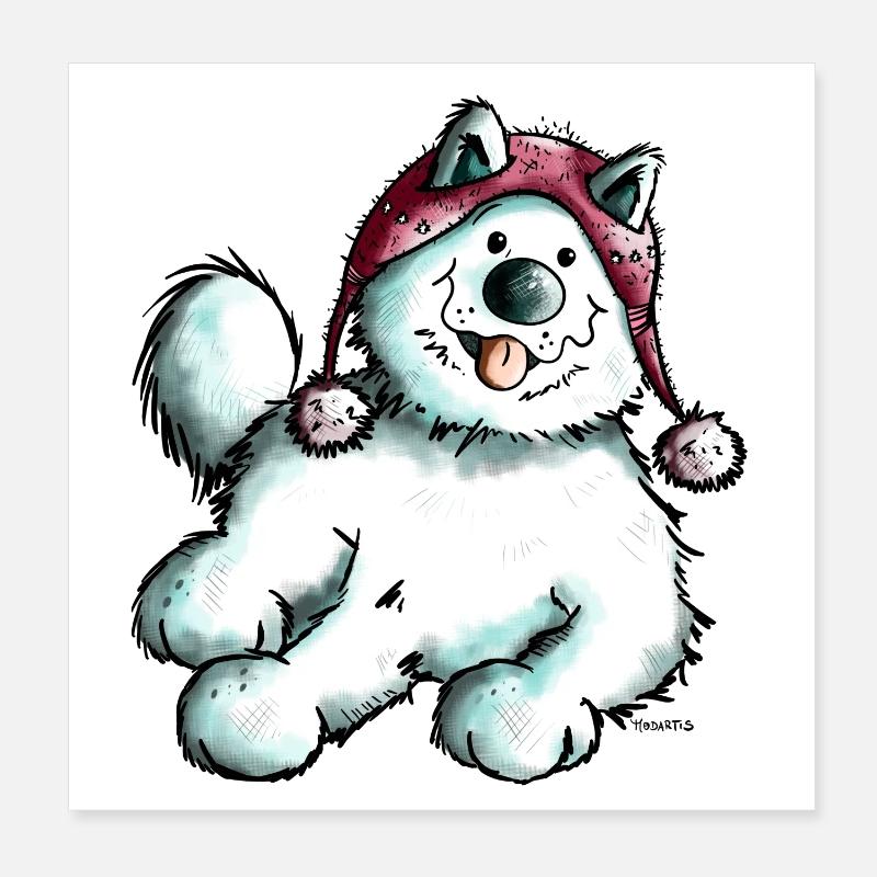 Mignon Samoyède Poster 20 x 20 cm