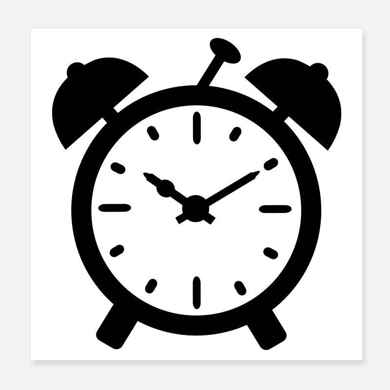 wecker uhr Poster 20x20 cm