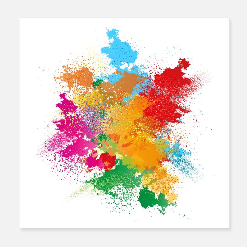 Explosion de poudre de couleur de poudre de couleur Poster 20 x 20 cm