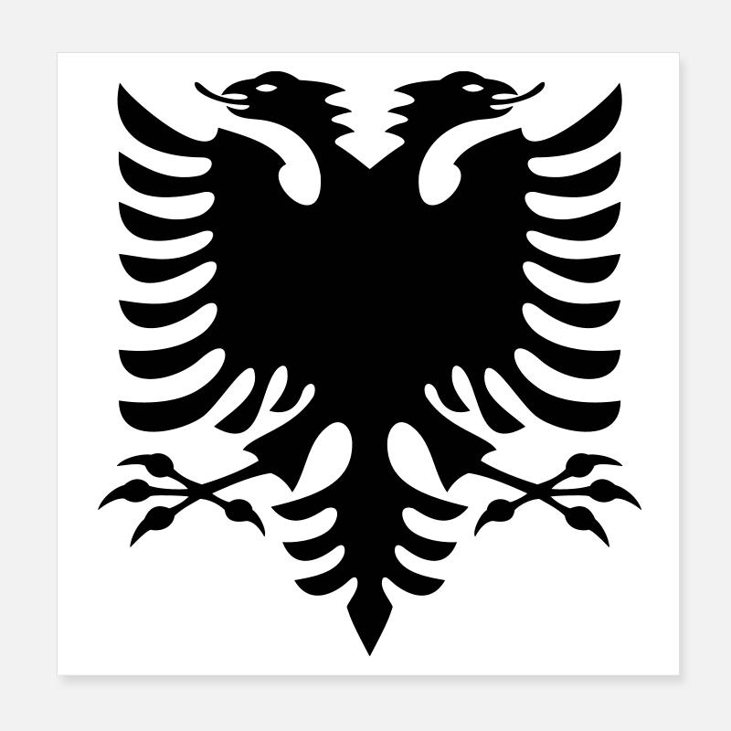 Albania Flag Poster 8" x 8" (20x20 cm)