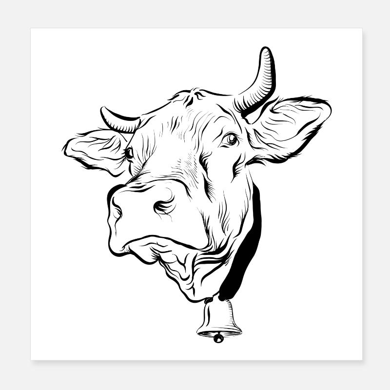 Cow cows Poster 8" x 8" (20x20 cm)