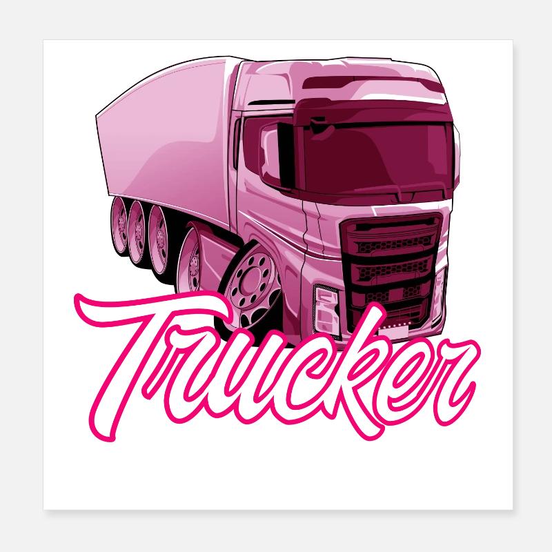 Trucker Lady Poster 8" x 8" (20x20 cm)