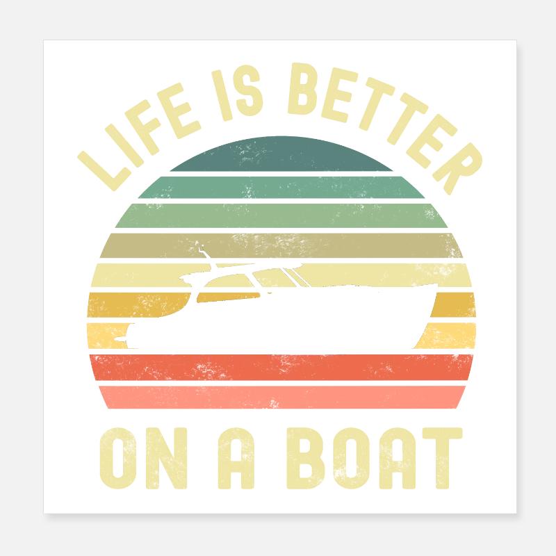 Boot Bootsbesitzer Bootsfahrer Poster 20x20 cm