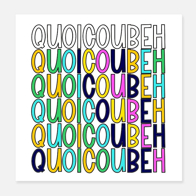 WhatCouBeH Regenbogen-Gitter Poster 20x20 cm