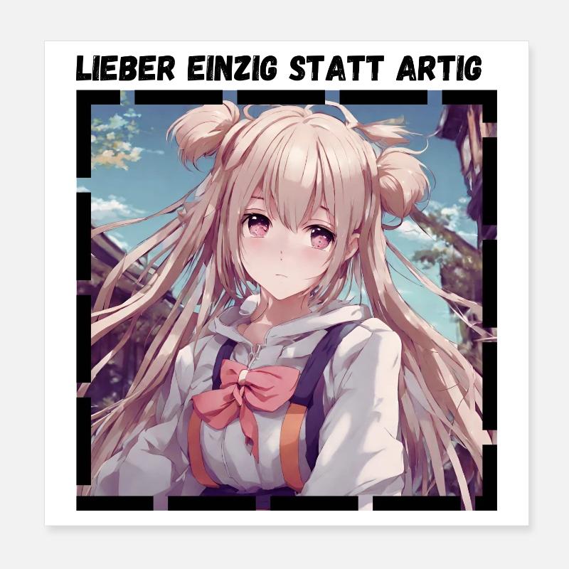 Lieber Einzig statt Artig Poster 20x20 cm
