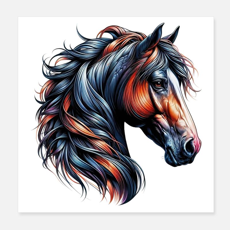 Pferd Poster 20x20 cm