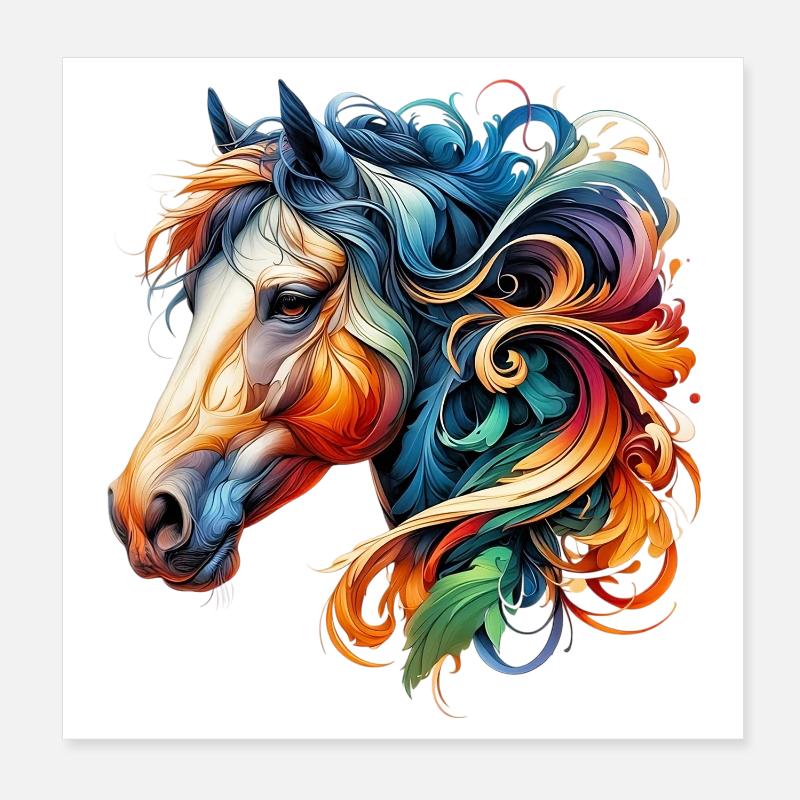 Horse Poster 8" x 8" (20x20 cm)