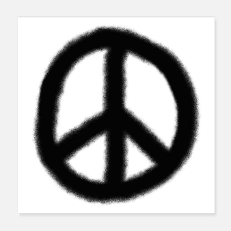 Peace-Zeichen / Graffiti Poster 20x20 cm