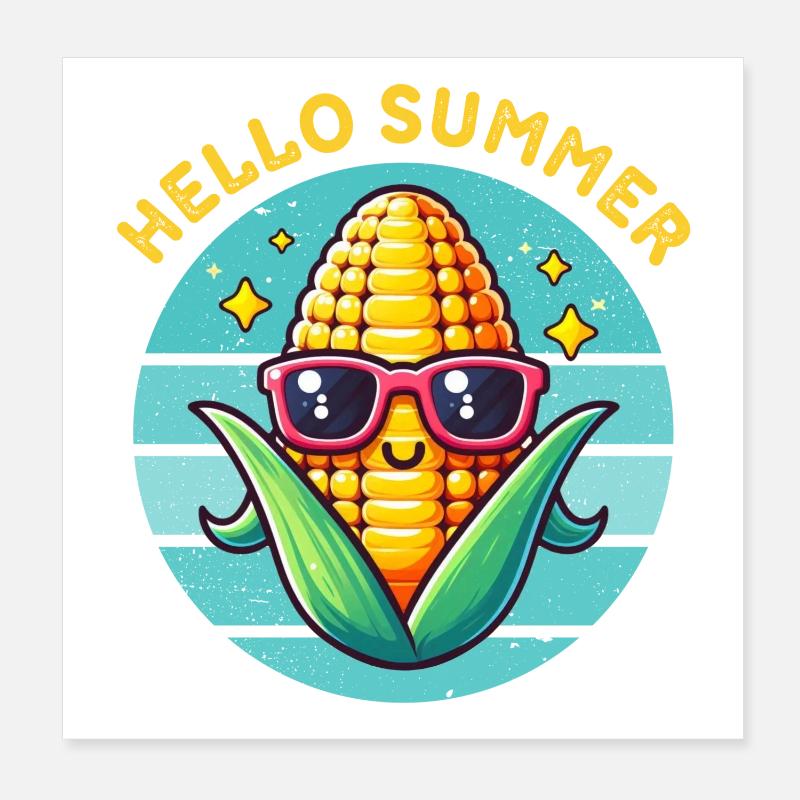 Hello Summer Poster 8" x 8" (20x20 cm)