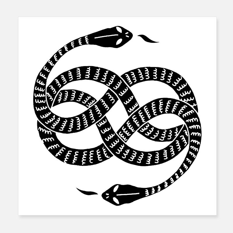 Unendliche schwarze Schlangen Poster 20x20 cm