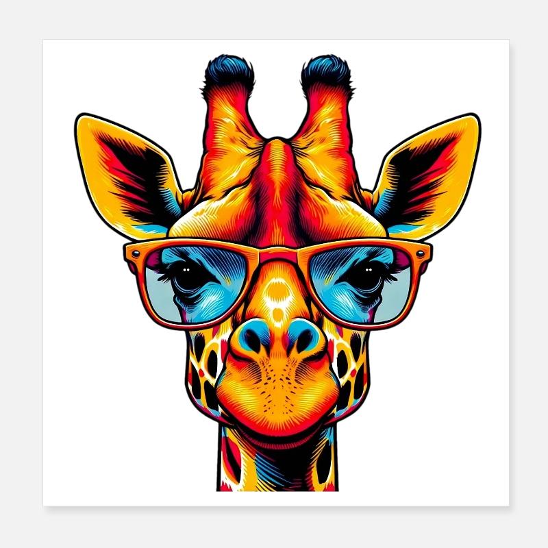 Girafe Poster 20 x 20 cm