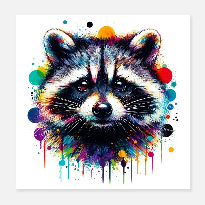 Waschbär Poster 20x20 cm