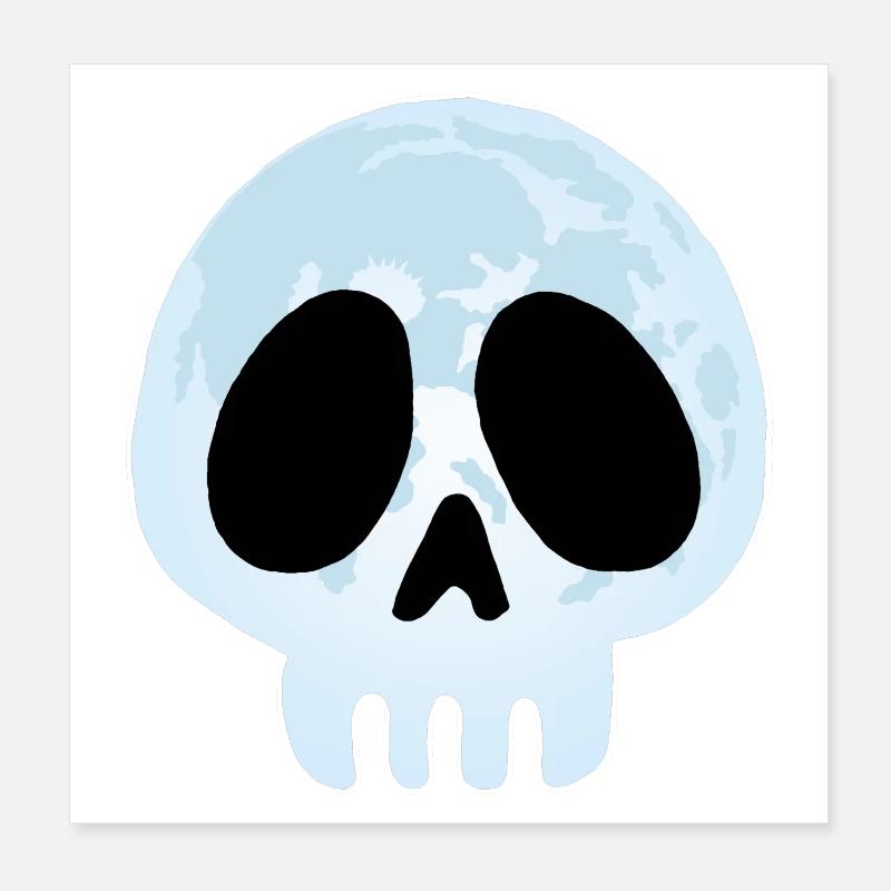 Crâne de la lune Poster 20 x 20 cm