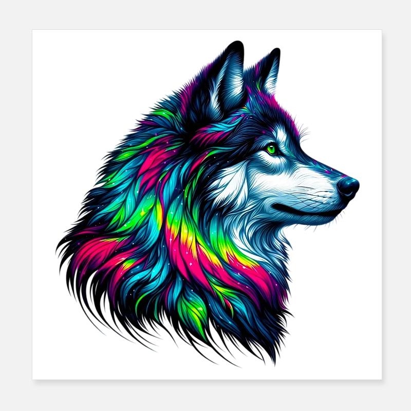 Wolf Poster 8" x 8" (20x20 cm)