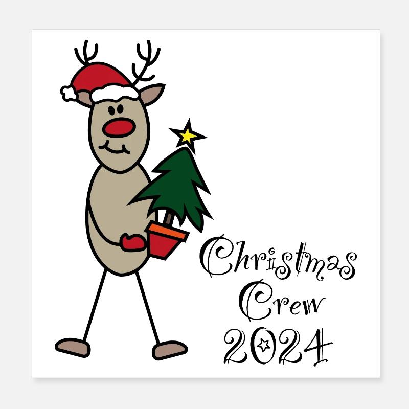 Équipage de Noël 2024 - Poster 20 x 20 cm - blanc