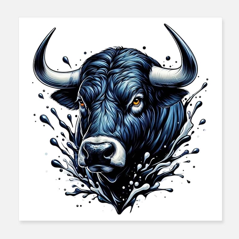 Stier Poster 20x20 cm