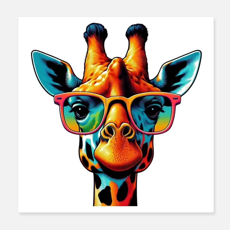 Girafe Poster 20 x 20 cm