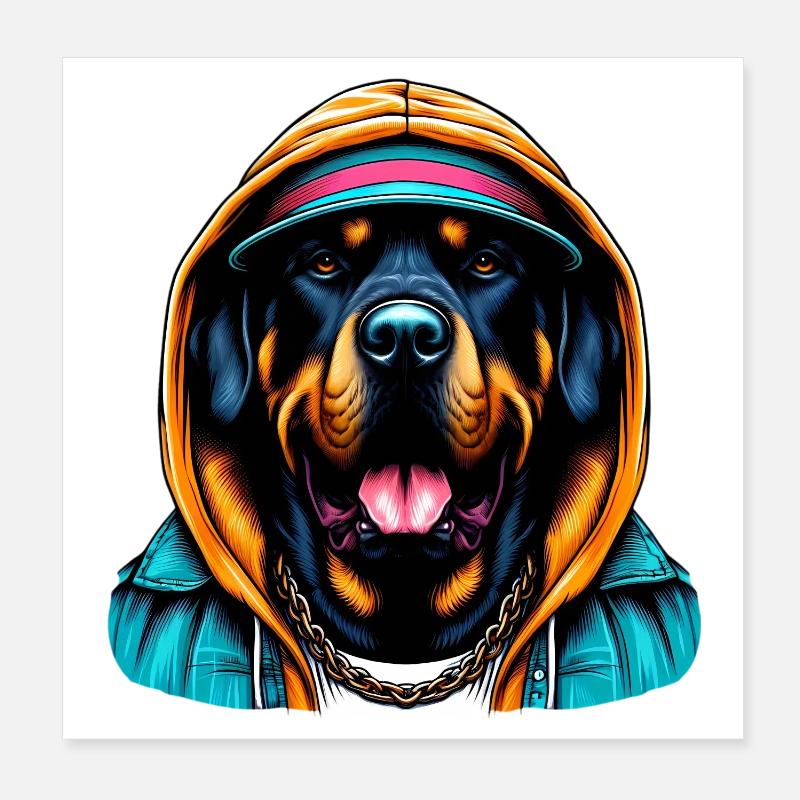Hund Poster 20x20 cm