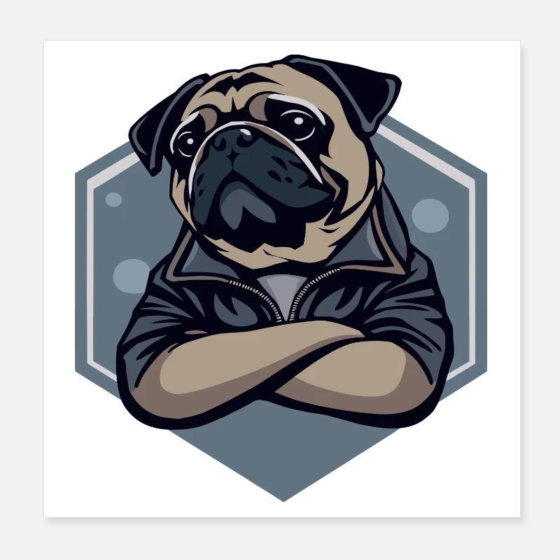 Mops Hund Poster 20x20 cm