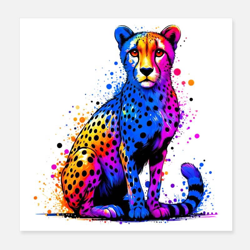 Cheetah Poster 8" x 8" (20x20 cm)