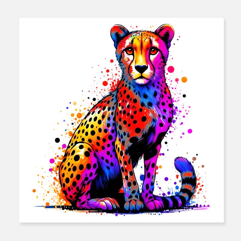Cheetah Poster 8" x 8" (20x20 cm)