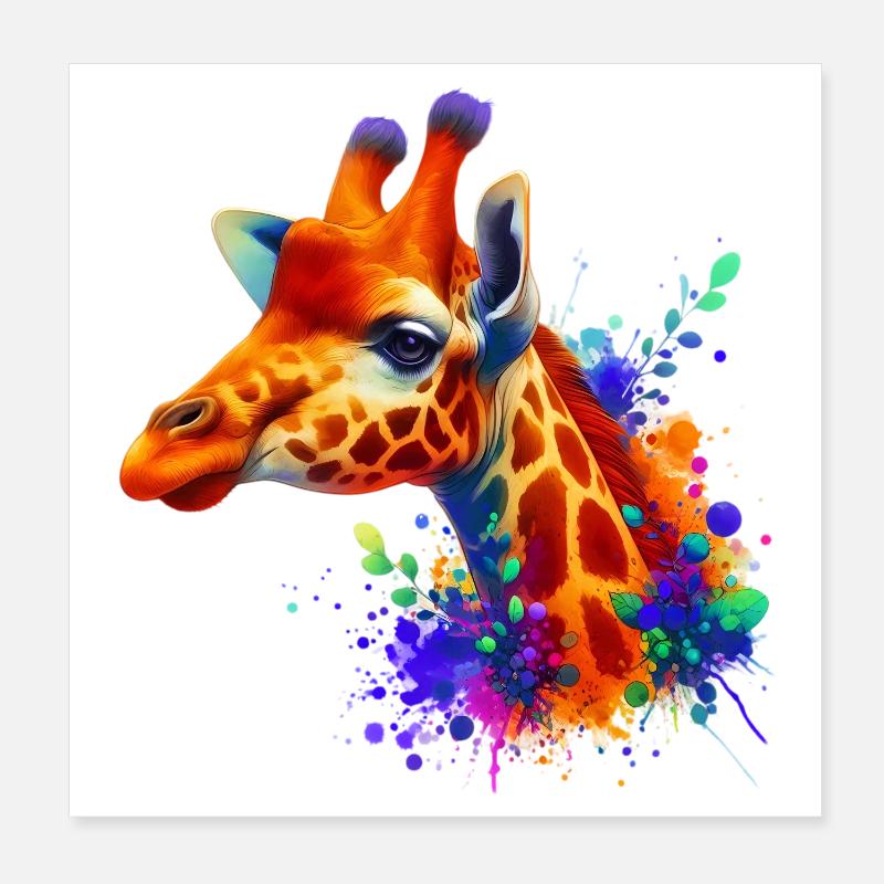 Girafe Poster 20 x 20 cm