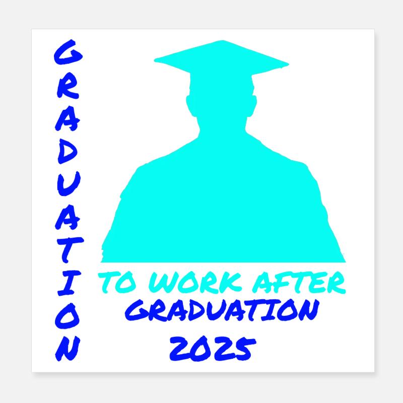 Abschluss 2025: Jobstart Silhouette Poster 20x20 cm