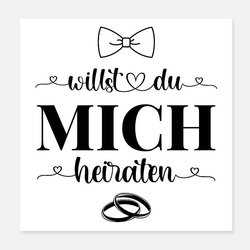 Willst Du mich heiraten Poster 20x20 cm