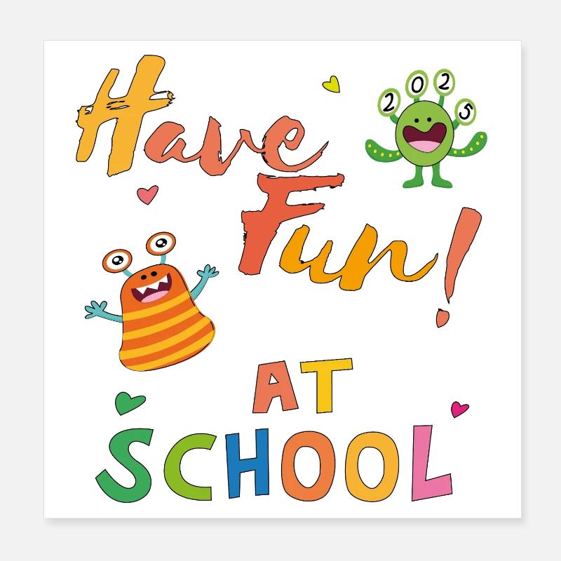 S’amuser à l’école Poster 20 x 20 cm