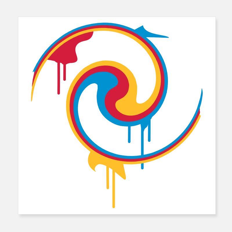 Bunte Farbspirale mit Graffiti-Stil Poster 20x20 cm