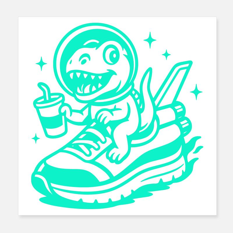 Space Fun Saurus Junior Poster 20x20 cm
