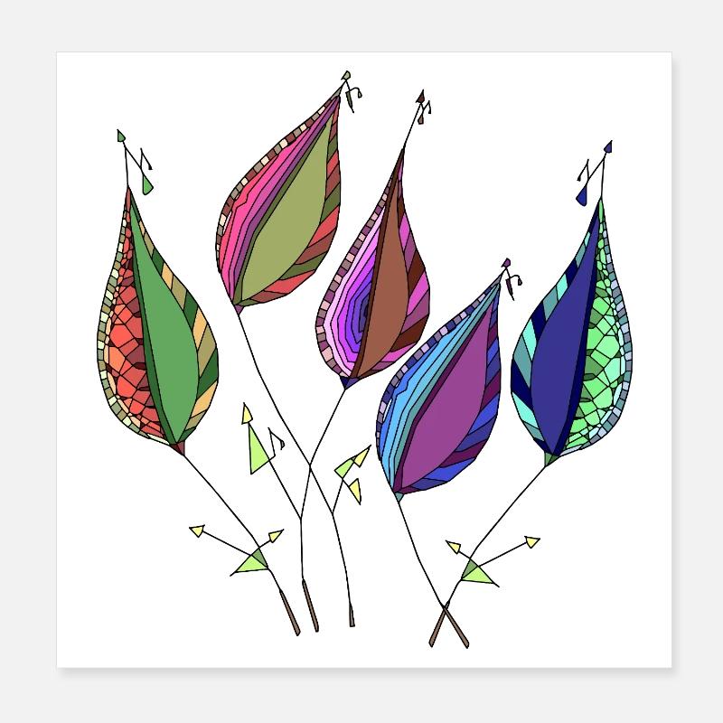 foglie Poster 20x20 cm