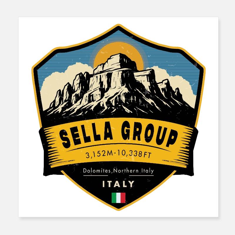 Sella Group , dolomites, italy   Poster 20 x 20 cm
