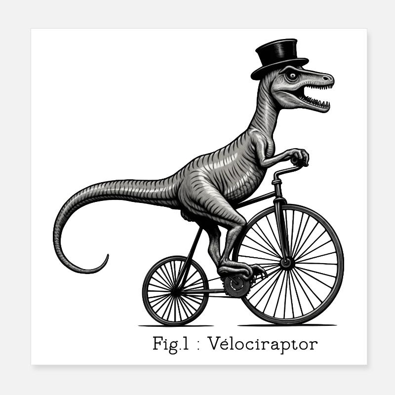 Velociraptor Poster 8" x 8" (20x20 cm)