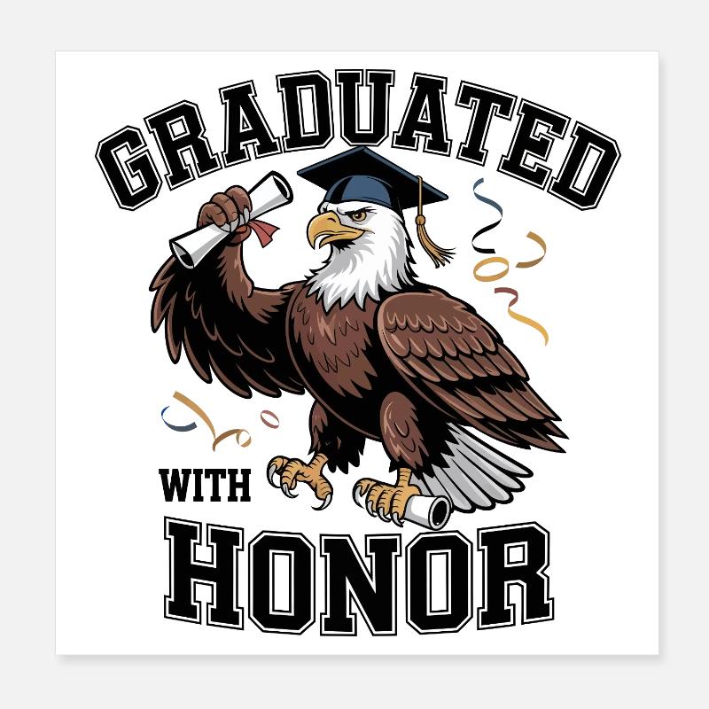 Aigle de graduation Poster 20 x 20 cm