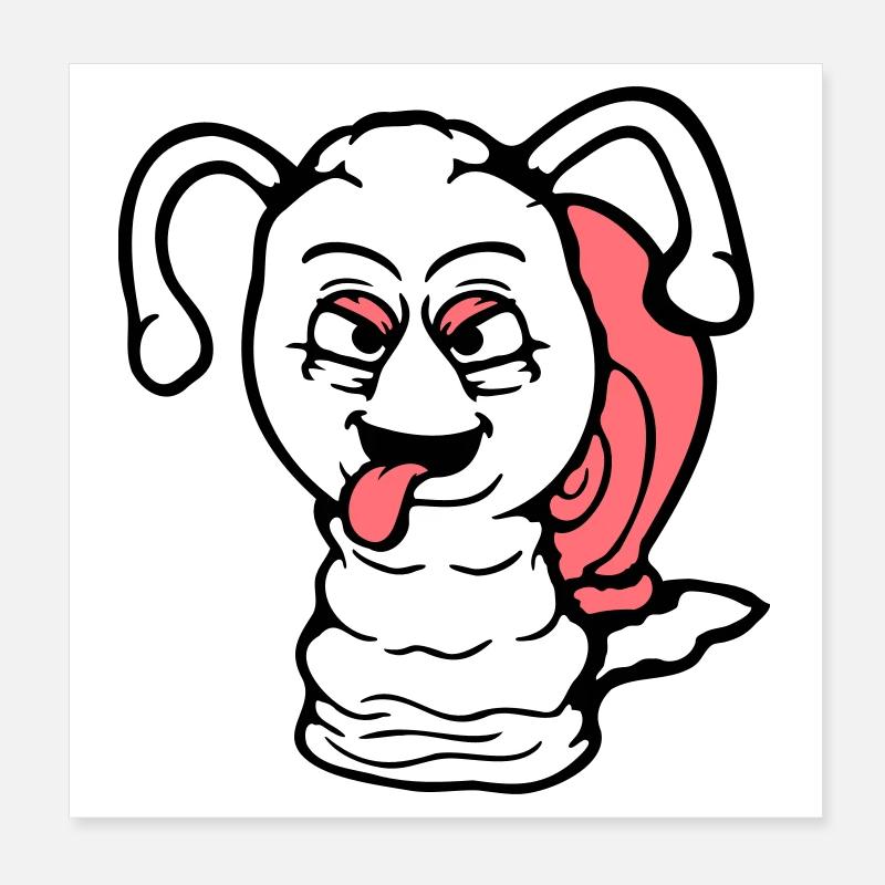 escargot vilain langue sortant méchant petit cool Poster 20 x 20 cm