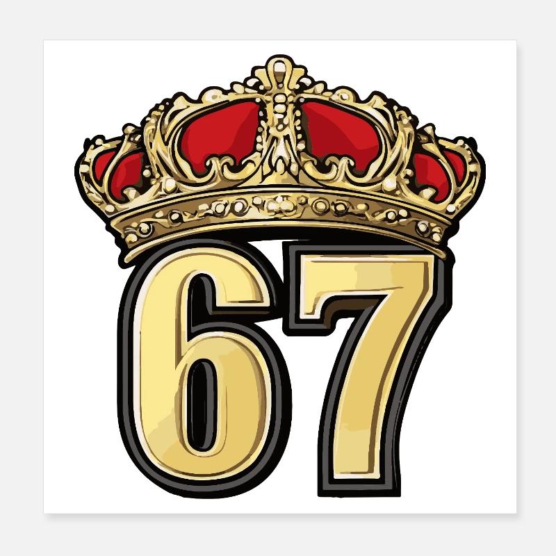 67 Nombre Couronne Poster 20 x 20 cm