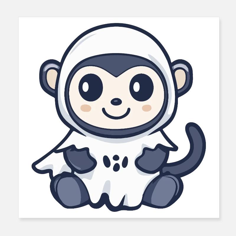 Affe Halloween Geist Poster 20x20 cm