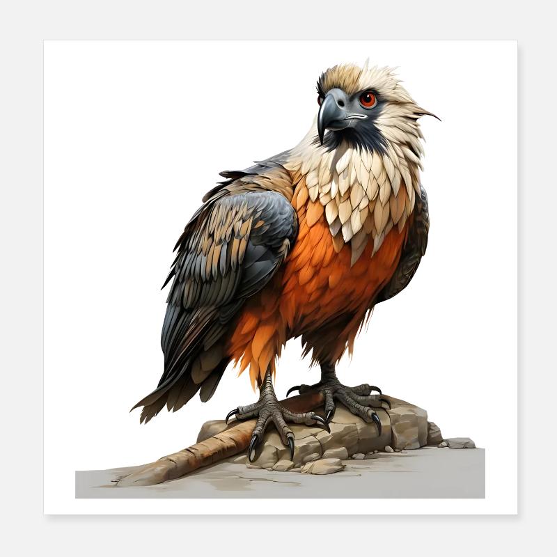 Colorful eagle sitting Poster 8" x 8" (20x20 cm)