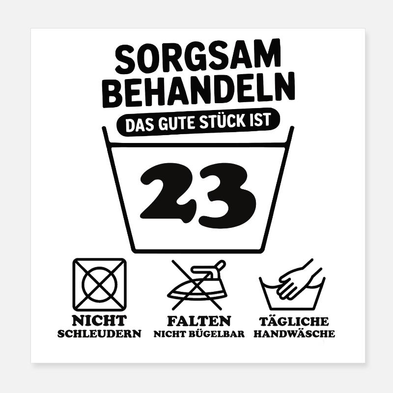 23 Anniversaire – Traiter avec soin Poster 20 x 20 cm