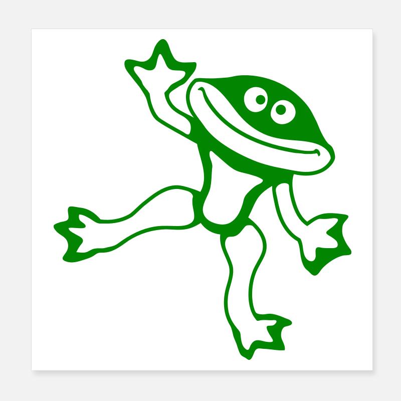 Frog Toad Dancing Funny Silly Naughty Waving Comic Poster 8" x 8" (20x20 cm)