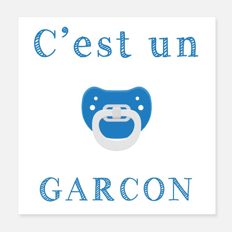 Geburt Es ist ein Junge Poster 20x20 cm