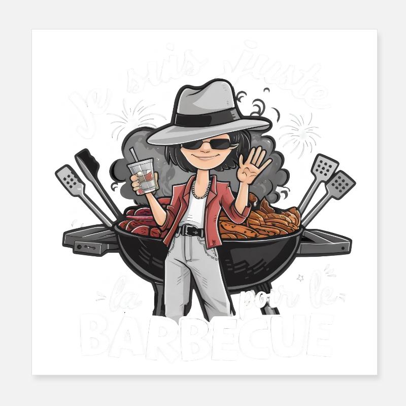 Vatertagsgeschenk Barbecue Master Grill Poster 20x20 cm