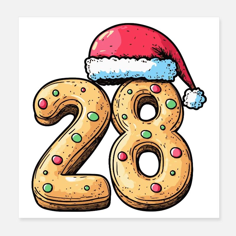 Biscuit de Noël à 28 chiffres Poster 20 x 20 cm