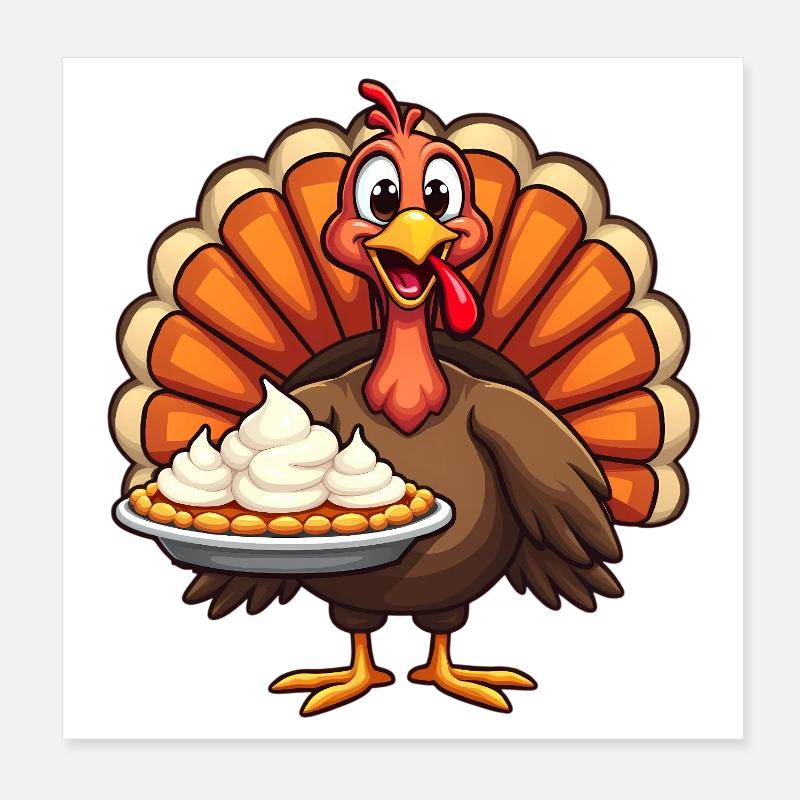 Thanksgiving Drôle Dinde de Thanksgiving Poster 20 x 20 cm