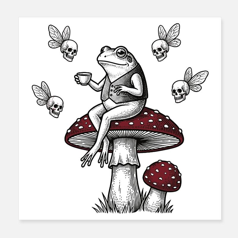 Frog Gentleman Poster 8" x 8" (20x20 cm)