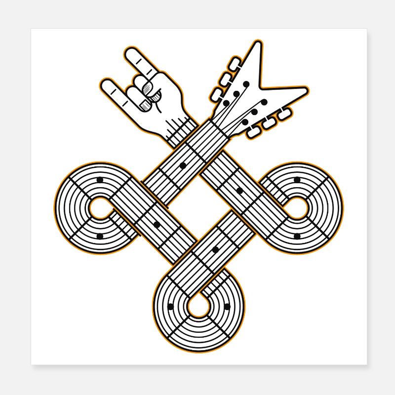 Nœud celtique de guitare entrelacée Poster 20 x 20 cm