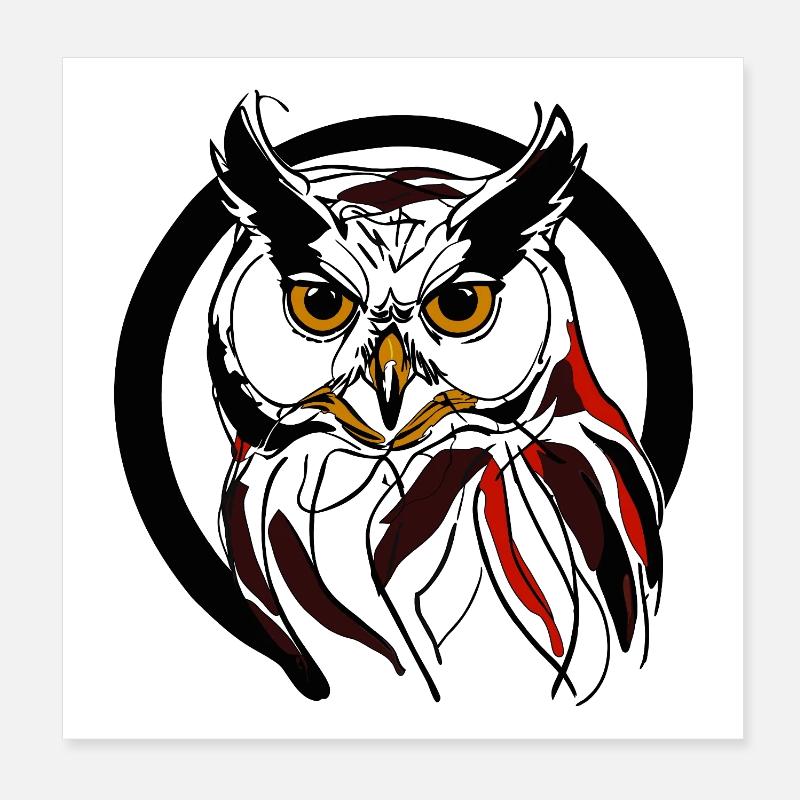 Oiseau de nuit Poster 20 x 20 cm