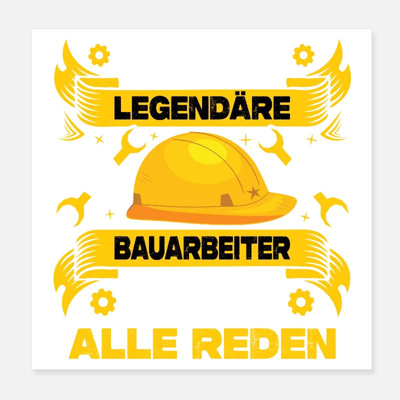 Construction Manager Gifts Construction Workers Road Construction Poster 8" x 8" (20x20 cm)